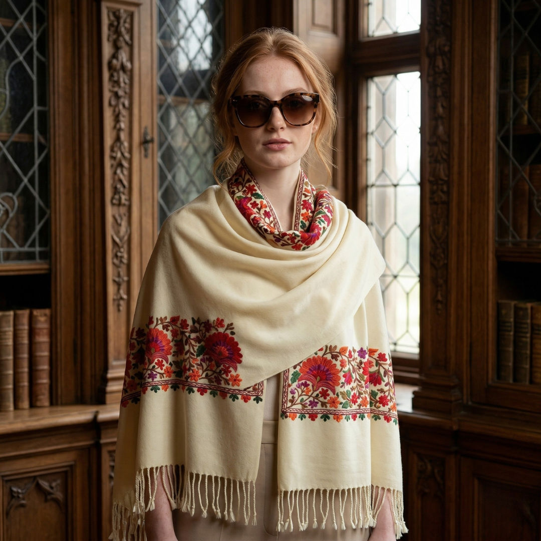 Lily Embroidery Stole